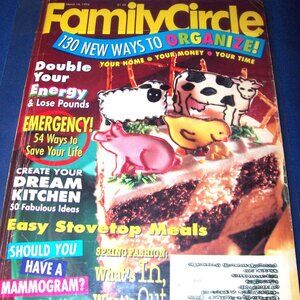 Vintage FAMILY CIRCLE MAGAZINE-MARCH 1994 - DREAM KITCHENS